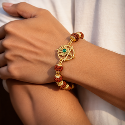 Shree Divya Peacock Feather Rudraksha Bracelet