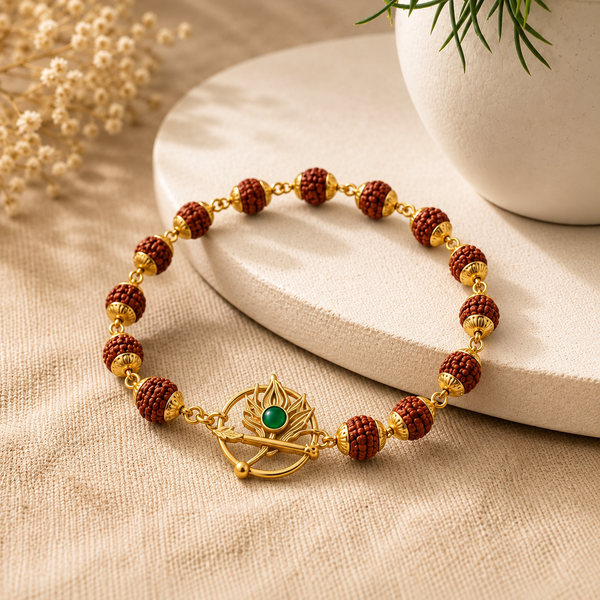 Shree Divya Peacock Feather Rudraksha Bracelet