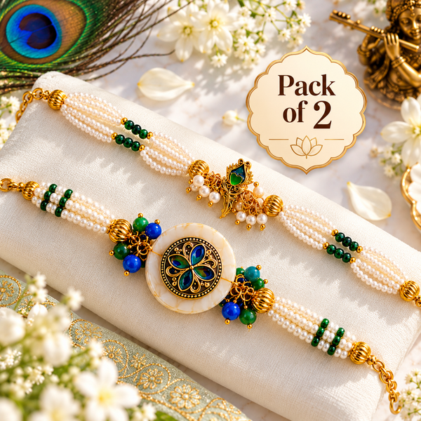 Royal Peacock Pearl Bracelet Combo – Pack of 2