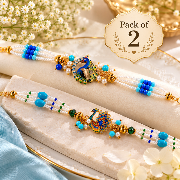 Royal Peacock Pearl Bracelet Combo – Pack of 2