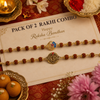 Hriday Om & Ganesh Ji Rudraksha Rakhi Pack of 2