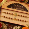 Krishna & Morpankh Rudraksha Rakhi Combo Pack of 2