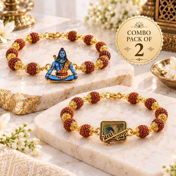 Mahadev Rudraksha Divine Grace Bracelet Combo – Pack of 2