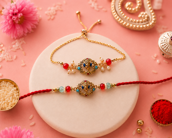 Shree Ganesh Bhaiya Bhabhi Rakhi Set