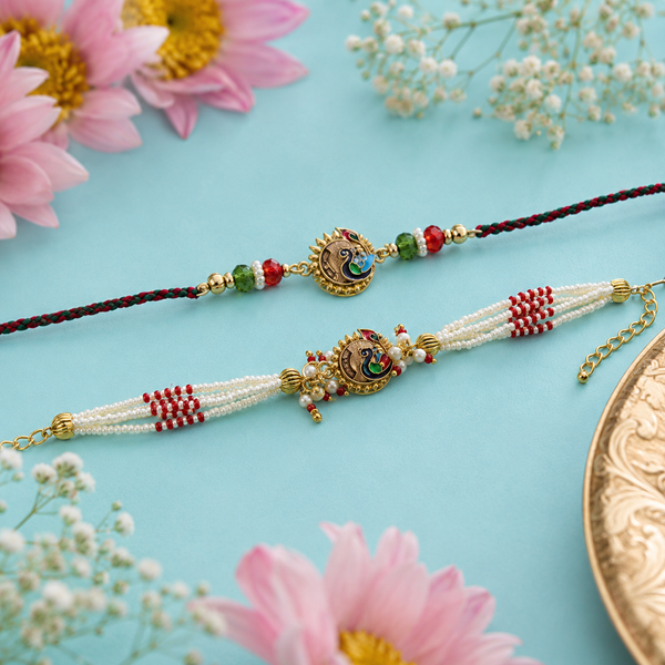 Mayur Milan Bhaiya Bhabhi Rakhi Set