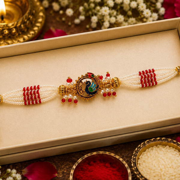 Signature Pearl Rakhi Gift Pack of 6