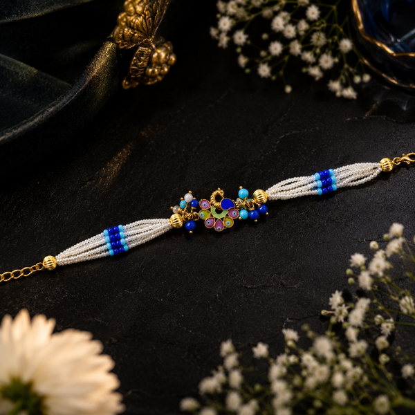 Peacock Bloom Pearl Bracelet