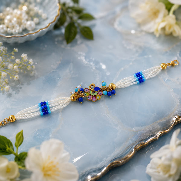 Peacock Bloom Pearl Bracelet