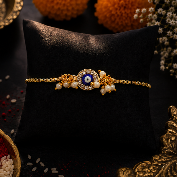 Nazar Kavach Bracelet & Vakratunda Aura Rakhi Pack of 2