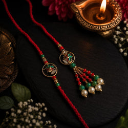 Meher Floral Bhaiya Bhabhi Rakhi Set