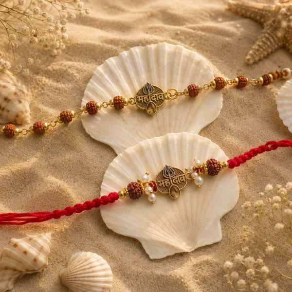 Mahadev Rudraksha Rakhi Duo