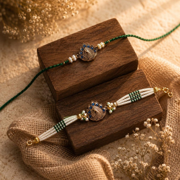 Mor Pankh Bhaiya Bhabhi Rakhi Set