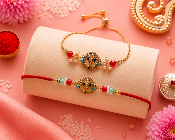 Shree Ganesh Bhaiya Bhabhi Rakhi Set