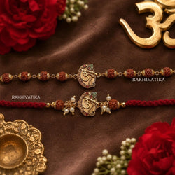 Divya Om Rudraksha Rakhi Duo
