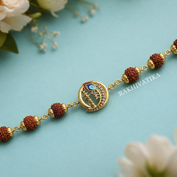 Handcrafted Rudraksha Rakhi Pack of 3