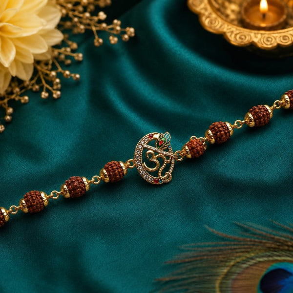 Handcrafted Rudraksha Rakhi Pack of 3