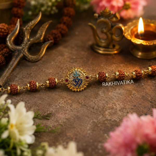 Handcrafted Rudraksha Rakhi Pack of 3