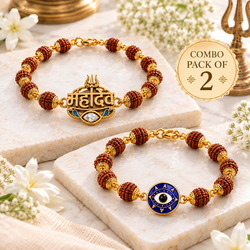 Mahadev Rudraksha Protection Bracelet Combo – Pack of 2