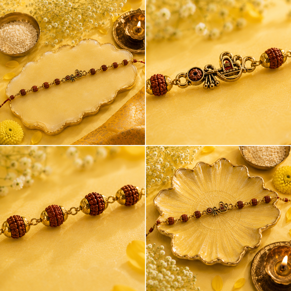 Om Mahadev Mahakal Rudraksha Rakhi Pack of 2