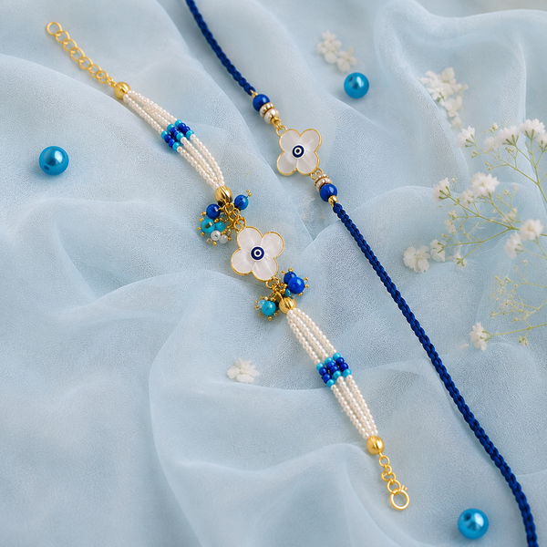 Nazar Suraksha Bhaiya Bhabhi Rakhi Set