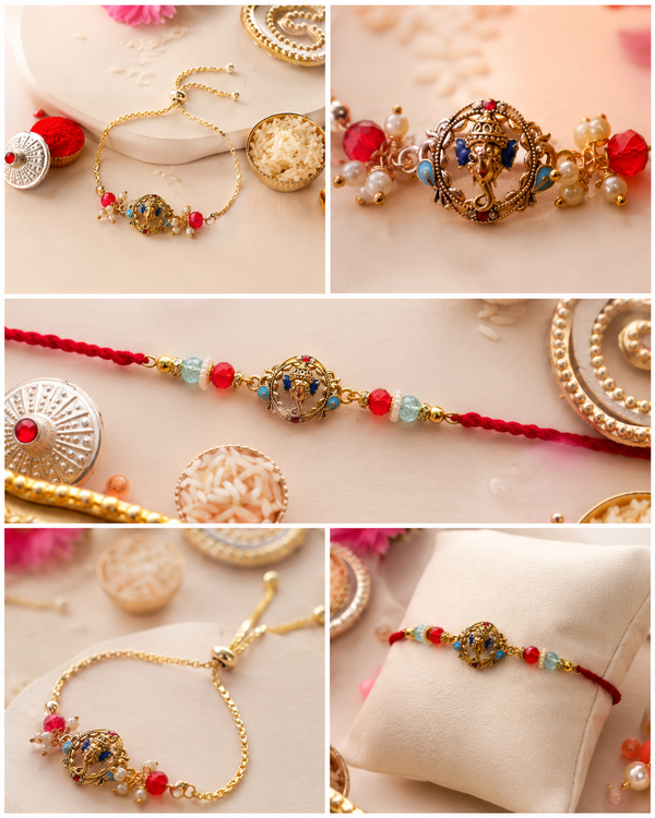 Shree Ganesh Bhaiya Bhabhi Rakhi Set